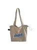 Bolso Nuevo Estilo Coreano con Estampado de Letras para Mujer, Bolso de Hombro de Nylon de Gran Capacidad, Bolso Tote Casual Versátil Portátil con Cordón