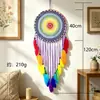 Apanhador de Sonhos Criativo de Crochê Europeu e Americano Pena Sino de Vento Pendurado Entrada de Casa Decoração de Interior Casamento Fundo Pingente Grande