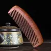 Pente de sândalo de dentes largos ouro preto sândalo dentes grandes cabelo cacheado pente longo produção artesanal tradicional massagem caseira prevenção da queda de cabelo