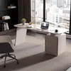 Pintura Blanca Horneada Escritorio de Oficina para Jefe Escritorio de Consulta Simple Moderno Alta Apariencia Combinación de Escritorio y Silla para Oficina de Computación Estudio