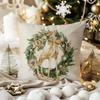 Funda de almohada navideña transfronteriza Serie de ciervos navideños Lino Estampado Dormitorio Sofá Sala de estar Funda de cojín decorativa