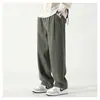 Pantalones casuales de pierna recta estilo americano para trabajo, nuevos para primavera y otoño, color liso, simples, de pierna ancha para hombre, holgados y modernos, versátiles, largos