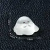 Figurita de fantasma pequeño linda translúcida luminosa de Halloween, adorable accesorio de decoración DIY, adorno de escritorio para paisaje en miniatura