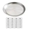 Plato Redondo de Acero Inoxidable Estilo Coreano, Plato para Hot Pot, Plato para Barbacoa, Plato Plano Bajo, Plato para Carne, Plato para Huesos de Restaurante