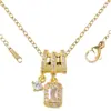 Colar Pingente Coração com Diamantes, Girassol, Mão do Diabo, Preservação de Cor Cobre Puro, Criativo e Fashion para Mulheres, Corrente de Clavícula Elegante