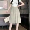 Versátil falda-pantalón para mujer 2026 nuevo estilo de verano, fino, cintura alta, adelgazante, holgado, casual, seda de hielo, fresco, pantalones cortos de pierna ancha