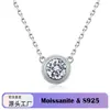 Collar con colgante de moissanita estilo burbuja de plata de ley S925, cadena de clavícula de una sola piedra, joyería de estilo europeo y americano minimalista, directo de la fábrica fuente