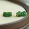 Pingente Pixiu de Jadeite Hetian em Ouro 18K Adornado com um Estilo Clássico Único e Elegante para Casais e Estilo Retro Chinês de Nicho