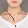 Colgante de jade con incrustaciones de oro del Buda Guanyin "Tiempo de Ejecución", estilo nacional, collar de la Paz del Buda Maitreya, regalo conmemorativo con explosiones en vivo.