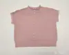Suéter de punto de manga corta con cuello redondo para mujer, estilo nuevo Verano 2026, Camiseta base de punto fino holgada y elegante