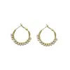 Brincos de Argola com Pérolas Populares em Estoque para Mulheres, Design de Nicho de Luxo Leve, Brincos Clássicos de Alta Qualidade Mais Vendidos