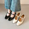Zapatos Mary Jane Cuadrados de Tacón Grueso Estilo Francés para Mujer, En Stock, Nuevo Estilo Retro 2026 con Correa Única y Tacones Altos Bajos