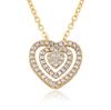 Productos populares transfronterizos nicho temperamento de lujo ligero chapado en cobre oro 18K micro incrustado circonita Perla colgante de corazón hueco collar
