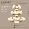 Novo Lustre para Sala de Estar Estilo Chinês Todo em Cobre Madeira Maciça Lâmpada de Hall de Andar Intermediário de Quarto de Restaurante Estilo Chinês Villa Novo Estilo 2024