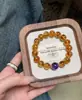 Pulsera de Cristal de Torre Amarilla Natural Estrella Brillante, Sensación de Lujo Ligero y Gama Alta, Pulsera de Amatista Morada para Mujer