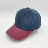 Nova boné de beisebol versátil e estiloso, de algodão puro, com blocos de cor, lavado, vintage, 100% algodão, com aba macia