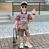 Traje de Verano para Niño 2025 Nuevo Estilo Conjunto de Dos Piezas de Manga Corta para Niños Ropa de Verano para Bebé Guapo a la Moda Trendy