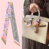 Pañuelo de seda pequeño de doble cara, de sarga de seda de alta calidad, con lazo pequeño para bolso, con asa, para envolver bolsos, cinta decorativa, banda para el pelo con borde cruzado.