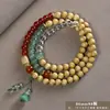 Pulseira de contas de oração budista de madeira crua natural, vendida a quente, sândalo dourado, sândalo Barbie, pulseira colecionável para homens e mulheres, fornecimento para live-stream