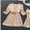 Roupas de Casa Sexy e Abundantes do Fabricante, Camisola de Renda Bordada de Outono para Dormir Divertido
