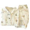 Pijama de Perro Salchicha para Mujer Primavera y Otoño Tela Arrugada Traje de Manga Larga Dibujo Animado Lindo Pequeño Fresco Rayado Ropa de Casa Toma Real Venta al por Mayor