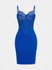 Ropa Interior Sexy de Malla y Encaje Europea y Americana Transfronteriza Camisola Falda Ajustada al Cuerpo Camiseta Base Ropa para Mujer