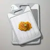 Tábua de Corte Dupla Face, Tábua de Descongelamento e Corte, Tábua de Corte de Aço Inoxidável, Tábua de Corte Multifuncional para Legumes com Afiador de Facas, Tábua de Corte Antiderrapante com Borda Envolvente