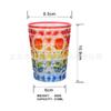 Taza de agua de vidrio de color vintage pintada a mano de celebridades de Internet, creativa taza de cerveza de jugo de diamante de vidrio verde en relieve