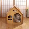 Nido de Mascota de Madera Nido para Gato Casa para Perro Casa Nido para Gato Todo el Año Casa Mascota Interior y Exterior Casa para Perro de Madera Perrera Pequeña y Mediana