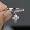 Anillo Cruzado de Venta Caliente Transfronterizo Europeo y Americano, Lujo Ligero, Estilo Minimalista Personalizado, Incrustado con Circonita Sintética, Anillo de Moda