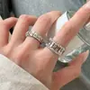 Anillo de Escala de Circonita Estilo Ins Coreano para Mujer Anillo de Dedo Índice Exquisito de Lujo Ligero Anillo Abierto Ajustable