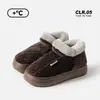 Zapatos de algodón gruesos con felpa para personas mayores enviar a papá mamá padres rurales antideslizantes cálidos pantuflas de felpa pantuflas de algodón con felpa de invierno hombres