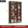 Gabinete de libros usados estilo retro personalizado puerta de vidrio exhibición gabinete de vino sala de estar del hogar estantería integrada de pared a techo mano