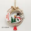 Suministro Transfronterizo de Campanas de Madera Recortadas de Navidad, Colgantes de Anciano Muñeco de Nieve, Accesorios para Decoración de Árbol de Navidad, Decoraciones