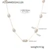 Rueda de la Fortuna Reina Madre del Oeste Perla de Agua Dulce Natural Collar para Clavícula Lujo Accesible de Alta Gama Elegante Acero Inoxidable Chapado en Oro