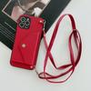 Adecuado para iPhone 17 Pro Max Crossbody Tarjetero Funda de Cuero con Patrón Cruzado Apple 16 Tarjetero Cordón S25 Ultra
