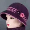 Chapéu de Senhora Idosa Chapéu Tricotado de Aba Larga para Meia-Idade e Idosos Chapéu de Lã Feminino para Outono e Inverno Chapéu de Vovó Quente com Forro de Lã Chapéu de Mãe