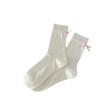 Calcetines Miu con Lazo Pequeño para Mujer Lolita JK Japonesa con Zapatos de Cuero Pequeños Calcetines Apilados Primavera y Verano Calcetines Finos de Media Caña