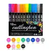 Caneta de traço duplo Amazon transfronteiriça caneta de cor diário caneta metálica contorno CANETA marcador fluorescente 36 cores pintado à mão