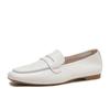Zapatos de Mujer de Piel Genuina, Nuevos Mocasines, Punta Cuadrada, Suela Suave, Piel Suave, Negros, Versátiles, Suela Plana, Zapatos de Trabajo para el Trayecto, Zapatos de Mujer