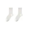 Calcetines holgados con borde enrollado para mujer, calcetines de algodón transpirables con diseño calado para verano, finos hasta la mitad de la pantorrilla, calcetines de malla de algodón estilo coreano, colores de caramelo