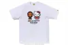 Camiseta de Manga Corta Holgada con Estampado de Dibujos Animados Pe X Hello Kitty Nuevo Milo para Hombres y Mujeres Parejas