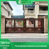 Factory Design de alumínio elétrico porta de correr porta de alumínio villa de alumínio arte cerca pátio parede jardim porta plana