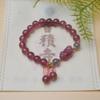 Pulsera de Pixiu de Cristal de Fresa con Cuentas para Mujer Hecha a Mano Lujo Ligero Gama Alta Cuentas Rosas Pulsera de Cristal Accesorios de Joyería Venta al por Mayor