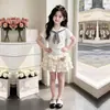 2026 Verano Estilo Universitario Cuello Marino Manga Corta Coreano Lindo Dulce Falda Corta Falda de Pastel de Oso Conjunto de Dos Piezas