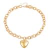 Joyería transfronteriza europea y americana, collar con colgante de corazón de melocotón grande, cadena gruesa hueca de viento frío, nicho de amor exagerado