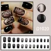 Estilo Ins Oscuro Uña de Vid Negra Manicura Portátil Exportación Europea y Americana Venta Caliente Parche de Uña Postiza Uña Portátil 24 Piezas