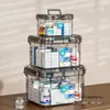 Caja de Medicamentos Caja de Almacenamiento Hogareña Portátil Caja Multicapa Versión Familiar Caja de Medicamentos Gran Capacidad Caja de Medicamentos Transparente Colección y Entrega