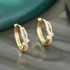 Pendientes de Diamante Cruzados Estilo Lujo Ligero, Aros Dorados de Diseño Único, Pendientes Versátiles y Exquisitos para el Uso Diario