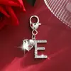 Decoraciones de Día de San Valentín Transfronterizas en Forma de Corazón con Iniciales en Inglés, Llavero de Lujo Ligero, Colgante Versátil de Moda Unisex